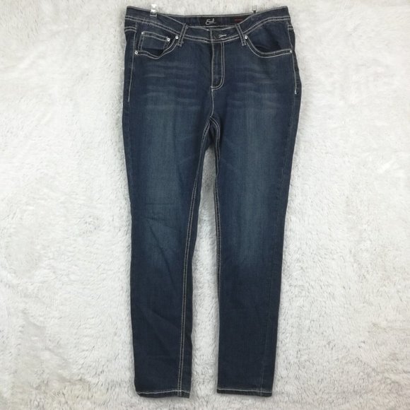 Earl Jean Jeans Earl Jean Womens Jeans Skinny Denim Dark Wash Mid